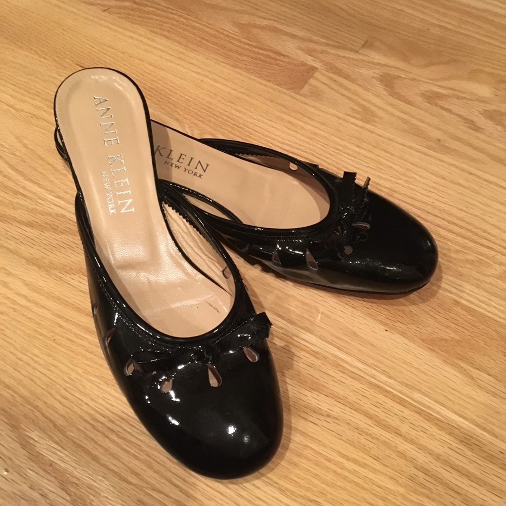 Anne Klein Black Mules with Embellishments